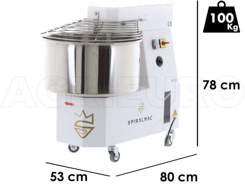 P&eacute;trin &agrave; spirale SPIRALMAC SV44 - Capacit&eacute; de p&acirc;te 44 Kg - 2 CV