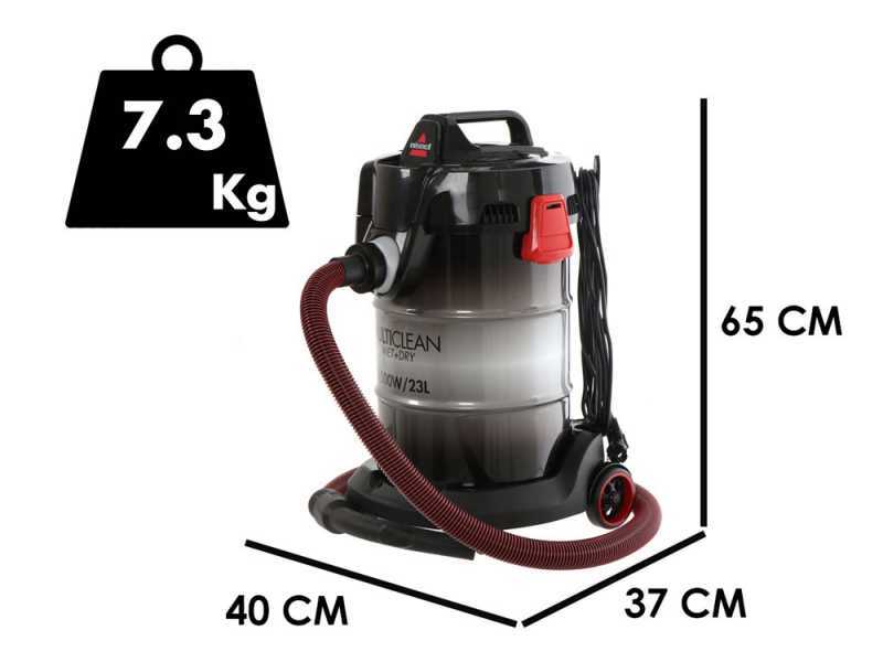 Bissell Wet&amp;Dry Drum - Aspirateur multifonction 2 en 1 - 23 L - 1500 W - avec fonction souffleur