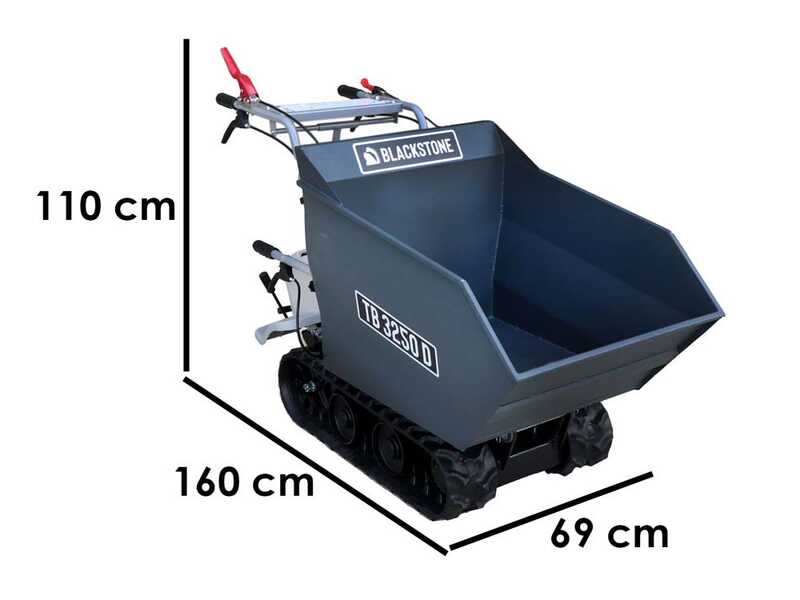 Brouette &agrave; chenilles BlackStone TB 3250 D - Caisson dumper manuel - capacit&eacute; de charge maximale 320 Kg