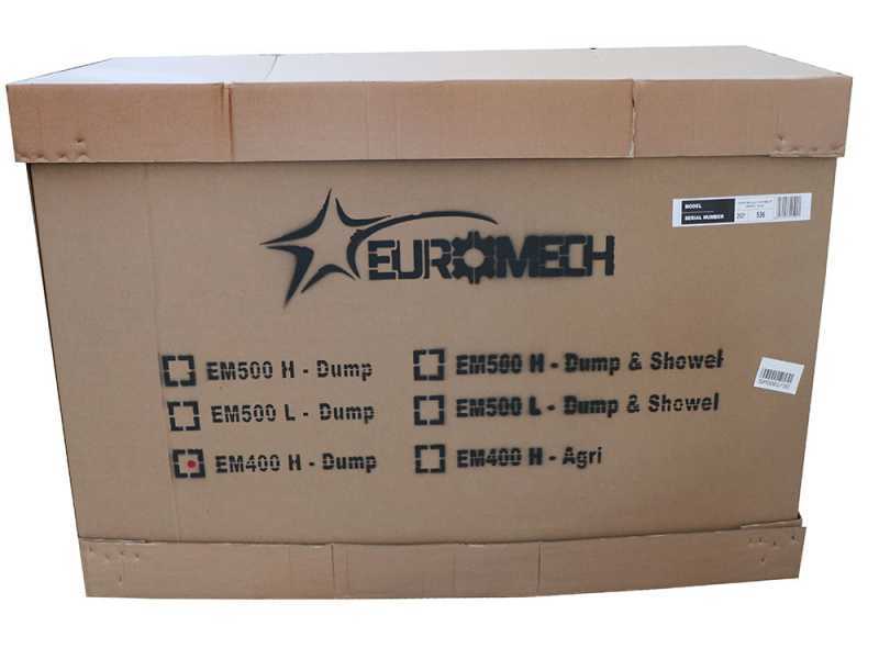 Brouette motoris&eacute;e &agrave; chenilles EuroMech EM400H-Agri - Caisson extensible avec charge de 400 Kg