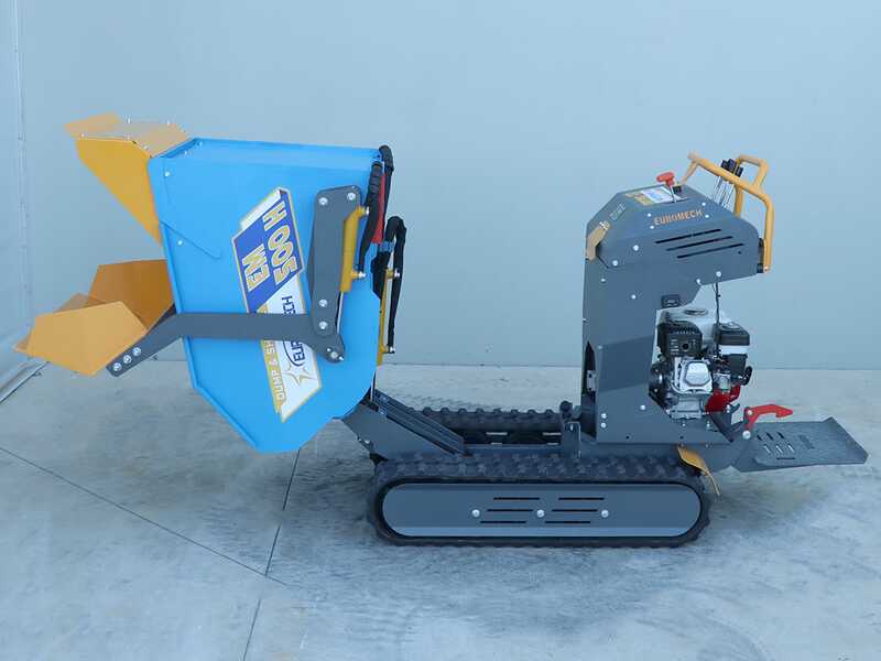 EuroMech EM500H-Dump &amp; Shovel - Brouette motoris&eacute;e dumper hydraulique 500 kg avec godet de chargement - Transmission hydrostatique