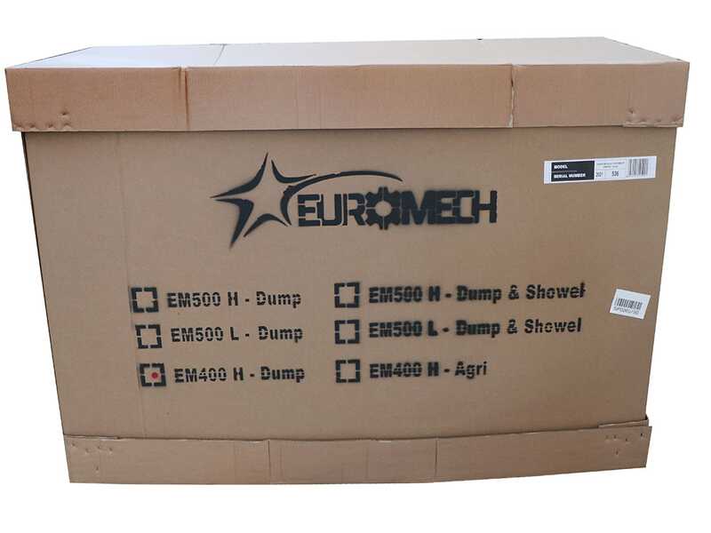 Brouette motoris&eacute;e EuroMech EM500L-Dump &amp; Shovel - Caisson dumper hydraulique 500 kg avec pelle