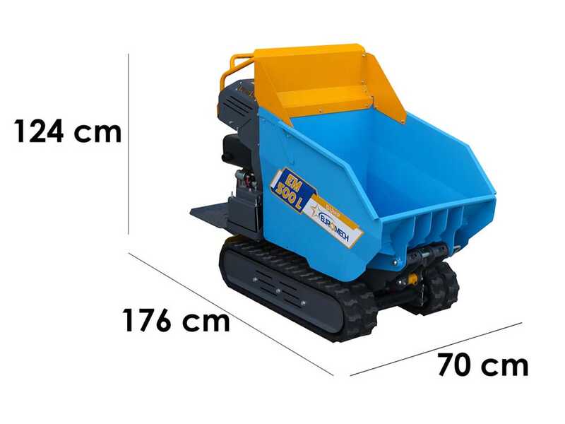 Brouette EuroMech EM500L-Dump - Caisson dumper hydraulique 500 kg