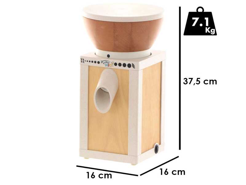 Komo KoMoMio Natur - Moulin &agrave; farine en h&ecirc;tre avec meules en pierre - 360W
