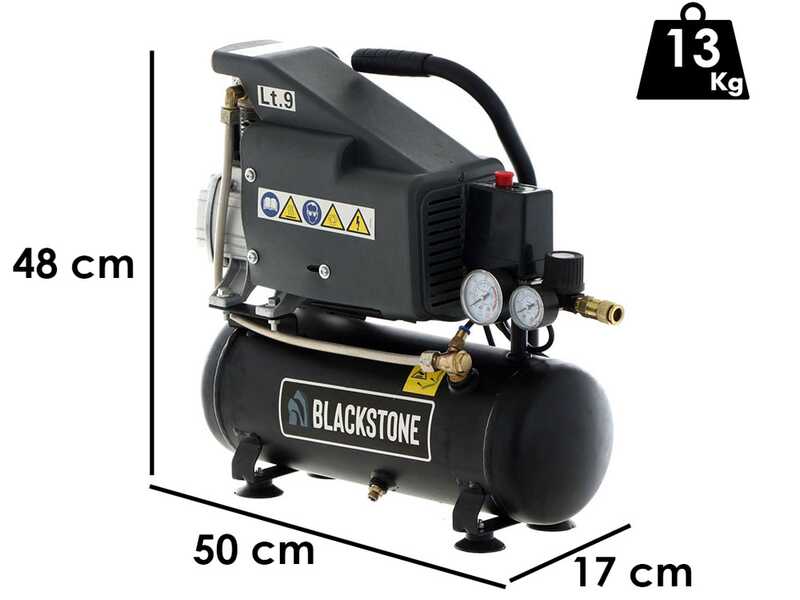 BlackStone LBC 09-15 - Compresseur &eacute;lectrique portatif - R&eacute;servoir 9 Litres - Pression 8 bar