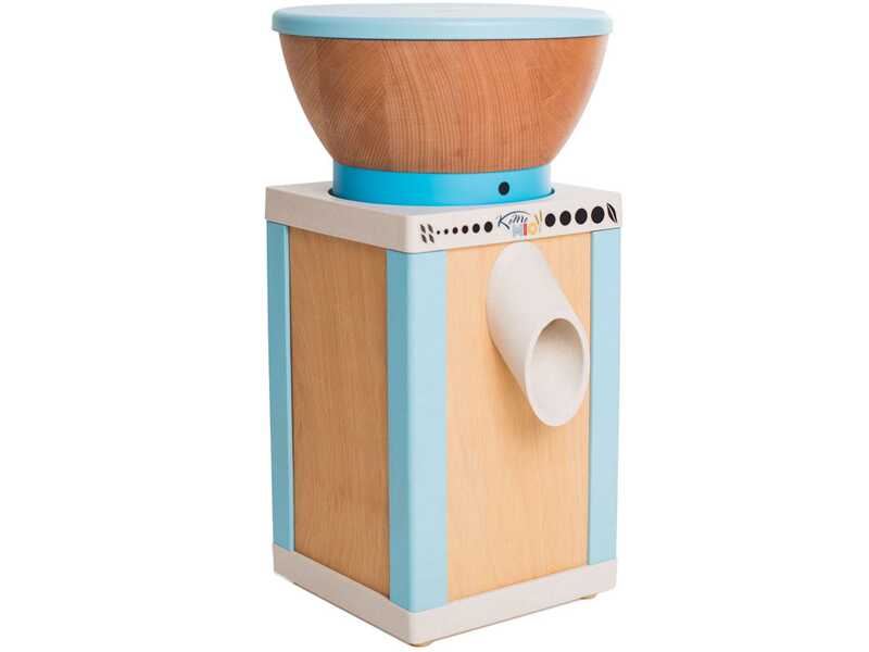 Moulin &agrave; farine Komo KoMoMio Bleu en h&ecirc;tre - Moteur de 360 watts