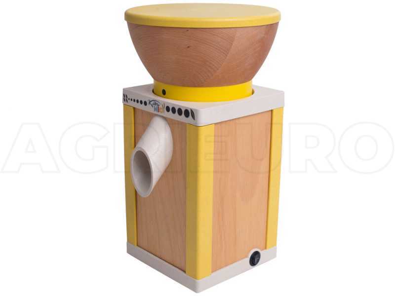 Moulin &agrave; farine Komo KoMoMio Jaune en bois de h&ecirc;tre - Moteur de 400 watts