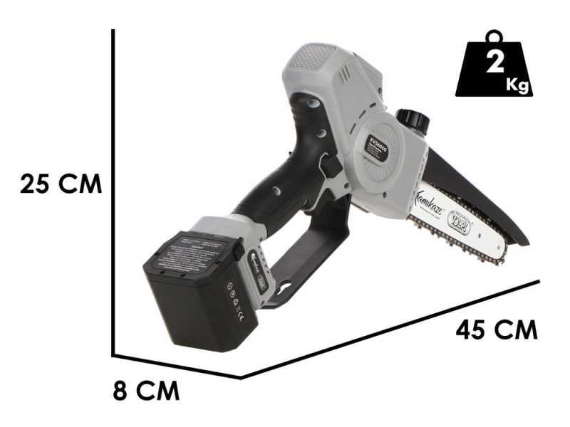 &Eacute;lagueuse sur batterie Volpi KVS6000 - 21.6V 4 Ah - Barre de 19 cm
