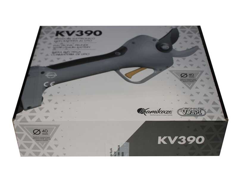 S&eacute;cateur de taille &agrave; batterie Volpi KV390 - 2 Batterie de 21,6 V et 2.5 Ah