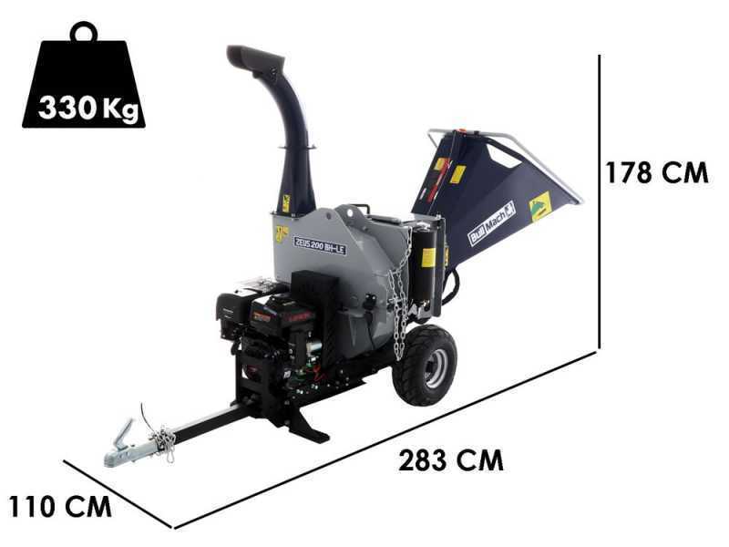 BullMach ZEUS 200 BH-LE - Broyeur thermique tractable  - Loncin 420cm3 avec d&eacute;marrage &eacute;lectrique