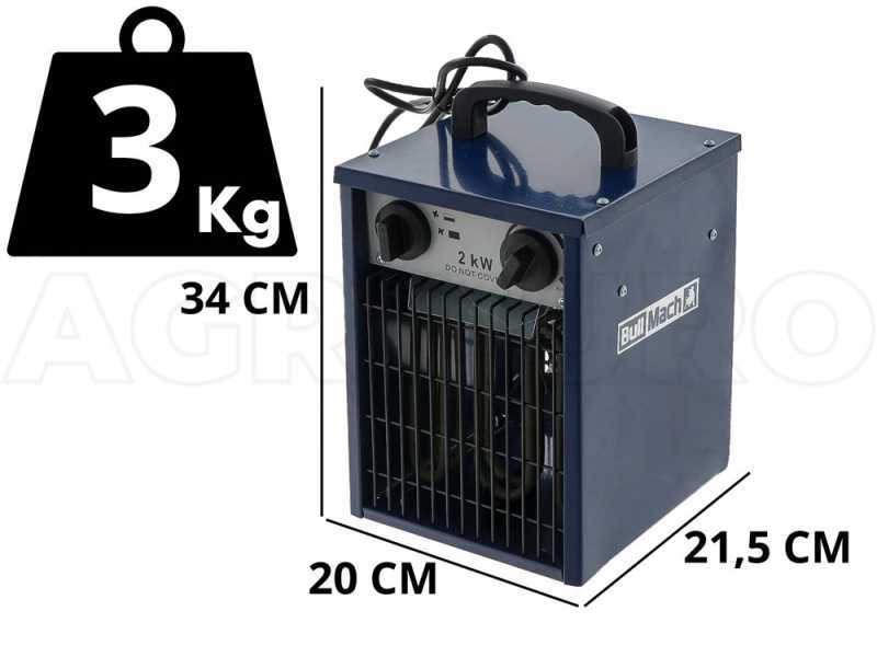 BullMach BM-EFH 2H - G&eacute;n&eacute;rateur d'air chaud &eacute;lectrique monophas&eacute; avec ventilation - 2kW