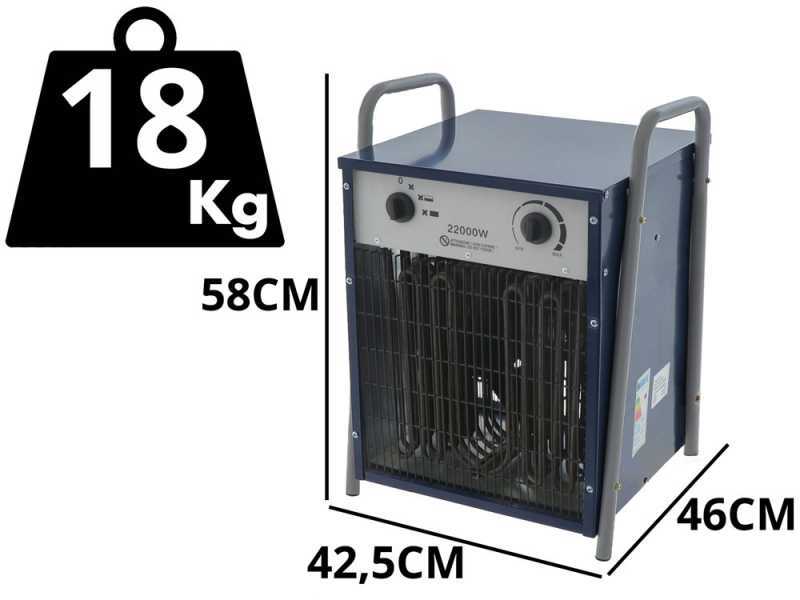 BullMach BM-EFH 22H - G&eacute;n&eacute;rateur d'air chaud triphas&eacute; avec ventilation - 22kW