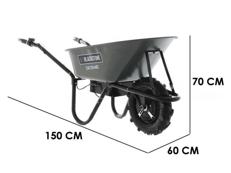 Brouette &eacute;lectrique BlackStone CAR 150-M85 - Batterie de 24V/12Ah