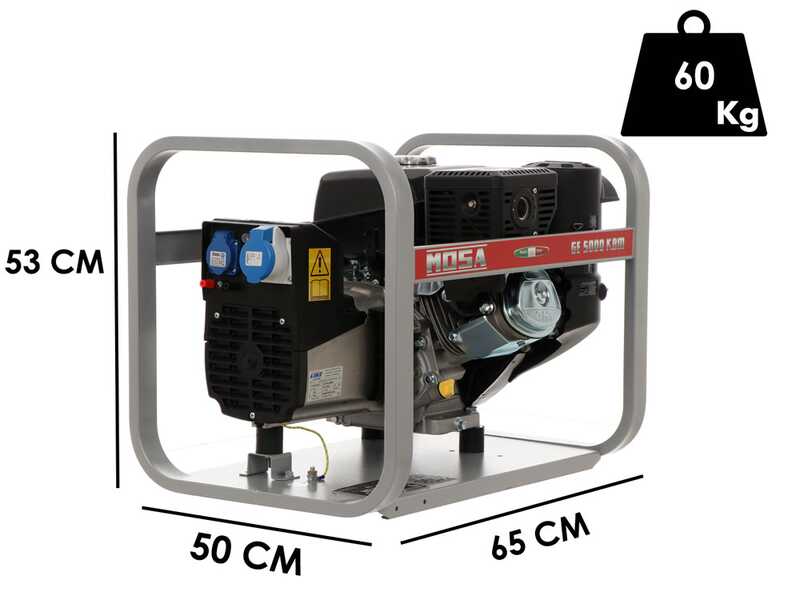 MOSA GE 5000 KBM - Groupe &eacute;lectrog&egrave;ne 4.4 KW monophas&eacute; - Alternateur italien  - Moteur Kohler CP CH 395