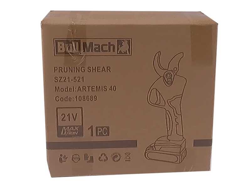 S&eacute;cateur &eacute;lectrique de taille BullMach ARTEMIS 40 - Avec 2 batteries de 21V/2Ah