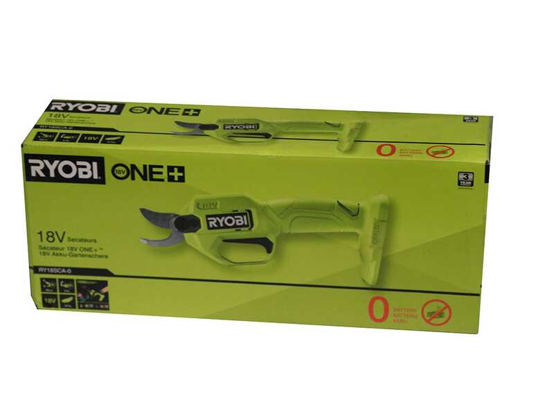 S&eacute;cateur de taille &agrave; batterie RYOBI RY18SCA-0 18V - Avec de 18V/4 ah - Diam&egrave;tre de coupe 25 mm