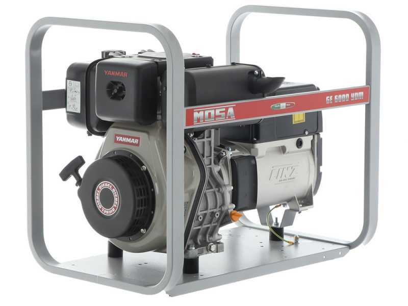 MOSA GE 6000 YDM - Groupe &eacute;lectrog&egrave;ne diesel 5.1 kW - Continue 4.5 kW Monophas&eacute; - Moteur Yanmar L 100 N