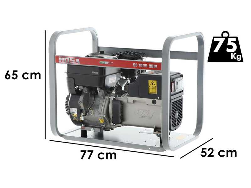 MOSA GE 7000 BBM AVR - Groupe &eacute;lectrog&egrave;ne &agrave; essence avec AVR 6 kW - Continue 5 kW Monophas&eacute; - Moteur B&amp;S XR2100