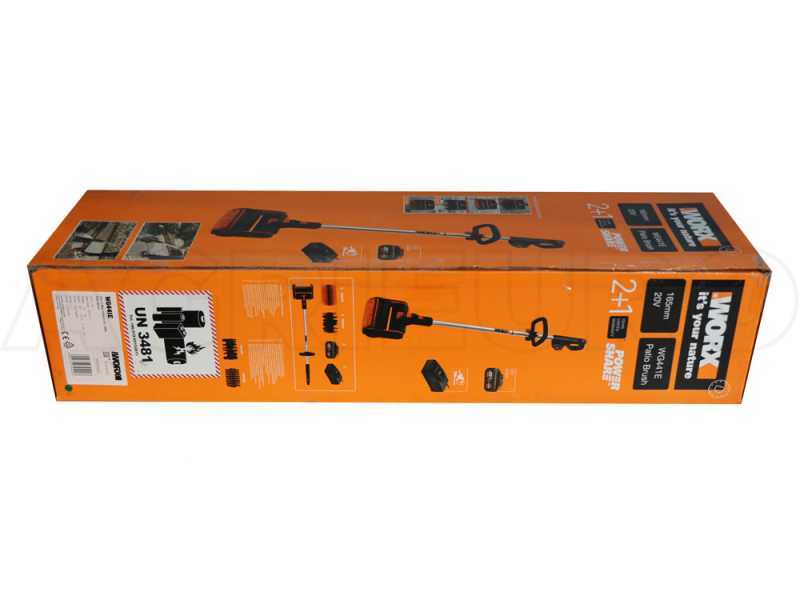 Worx WG441E.9 - Nettoyeur pour ext&eacute;rieur &agrave; batterie - 2 brosses incluses - SANS BATTERIE SANS CHARGEUR