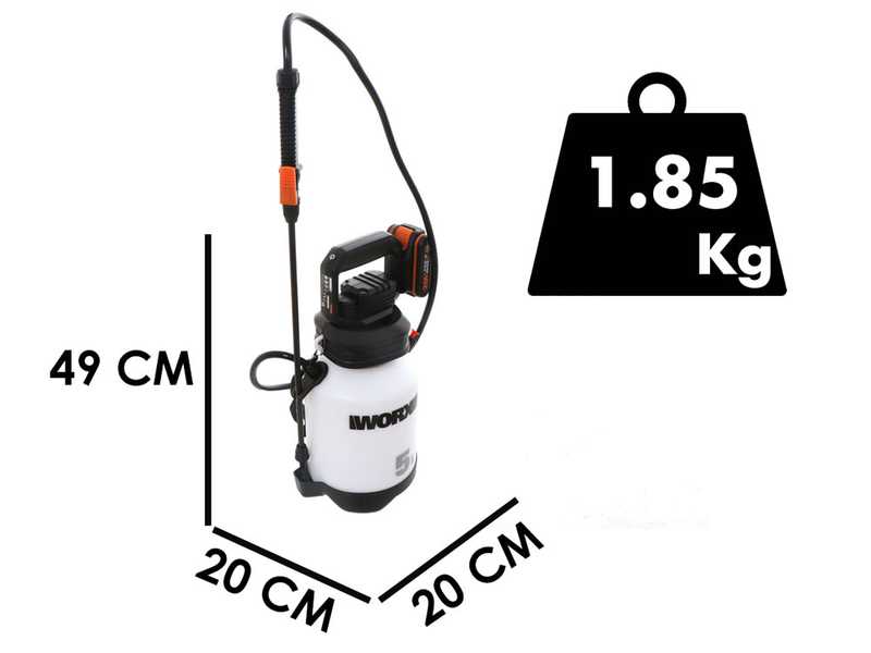 Pulv&eacute;risateur &agrave; bandouli&egrave;re WORX WG829E.9 - Batterie de 20V - SANS BATTERIE NI CHARGEUR