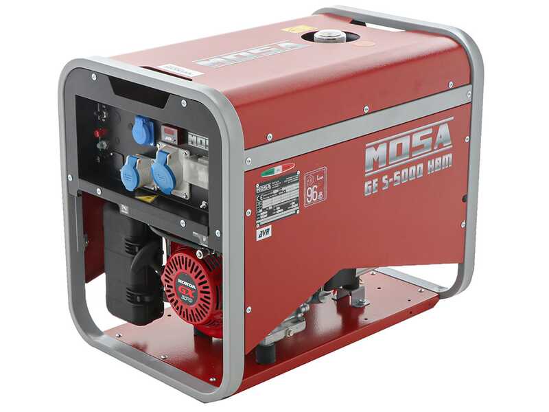 MOSA GE S-5000 HBM AVR - Groupe &eacute;lectrog&egrave;ne &agrave; essence avec AVR 4.4 KW - Continue 3.6 kW Monophas&eacute; - Moteur Honda GX270