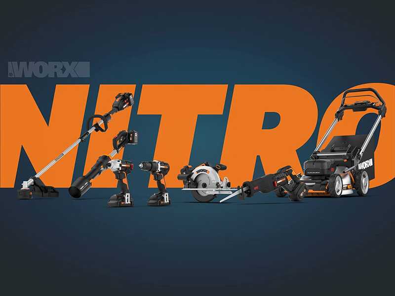 Worx Nitro WG749E - Tondeuse &agrave; gazon tract&eacute;e &agrave; batterie - 2x20V/4Ah - coupe de 46 cm