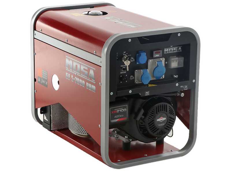 MOSA GE S-7000 BBM AVR EAS - Groupe &eacute;lectrog&egrave;ne &agrave; essence avec AVR et dem. &eacute;lectrique 6.5 KW - Continue 5.4 kW Monophas&eacute; - Moteur B&amp;S XR2100