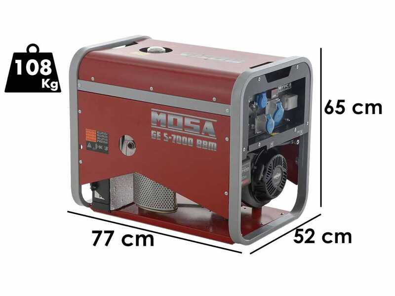 MOSA GE S-7000 BBM AVR EAS - Groupe &eacute;lectrog&egrave;ne &agrave; essence avec AVR et dem. &eacute;lectrique 6.5 KW - Continue 5.4 kW Monophas&eacute; - Moteur B&amp;S XR2100