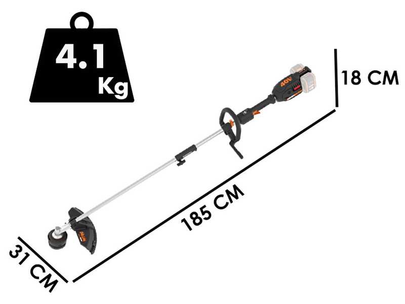 Worx NITRO WG186E.9 - D&eacute;broussailleuse multifonction &agrave; batterie - SANS BATTERIE ET SANS CHARGEUR