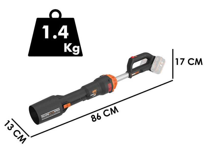 Souffleur &agrave; batterie WORX NITRO WG585E.9 - 40V - SANS BATTERIE NI CHARGEUR