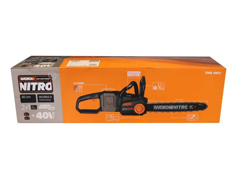 WORX NITRO WG385E.9 - Tron&ccedil;onneuse &agrave; batterie  - 40V - SANS BATTERIE NI CHARGEUR
