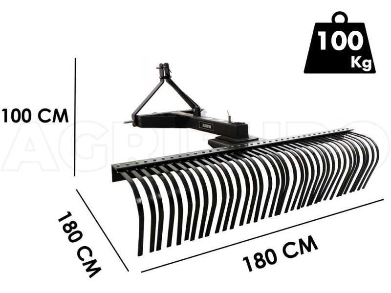 R&acirc;teau pour tracteur Blackstone B-LRK 180 avec raccords 3 points