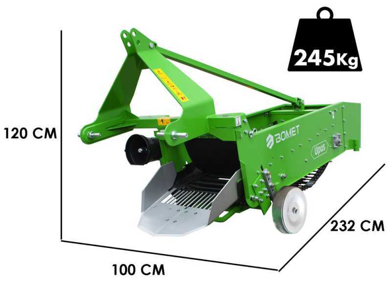 Arracheuse de pommes de terre Bomet UPUS &agrave; tapis avec rev&ecirc;tement en caoutchouc - Rang&eacute;e simple