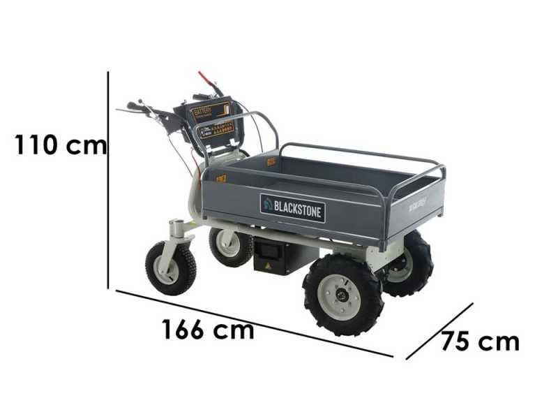 Brouette &eacute;lectrique &agrave; batterie BlackStone BS-CAR 500 E-F - Batterie de 48V/25Ah