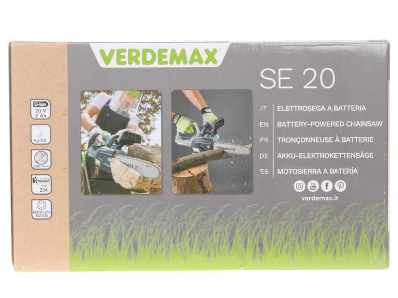 Tron&ccedil;onneuse &agrave; batterie Verdemax SE20 - 20V 2Ah - barre de 25 cm
