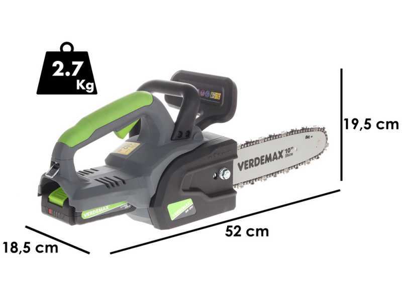 Tron&ccedil;onneuse &agrave; batterie Verdemax SE20 - 20V 2Ah - barre de 25 cm