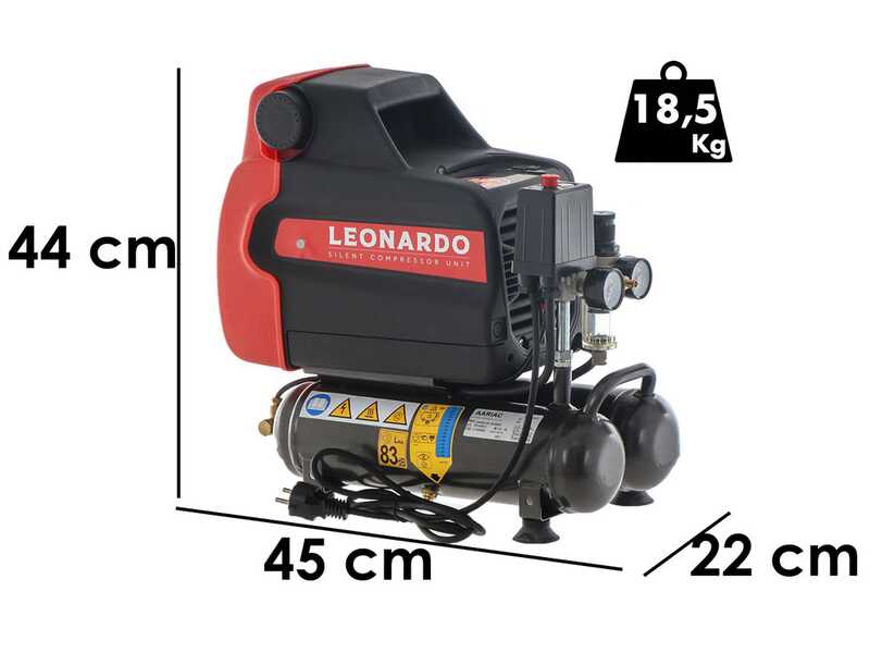 Fiac Leonardo - Compresseur d'air &eacute;lectrique portatif coaxial - Moteur 1 CV