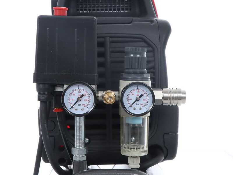 Fiac Leonardo - Compresseur d'air &eacute;lectrique portatif monophas&eacute; silencieux, oil-less - Moteur 1 CV - 6 L