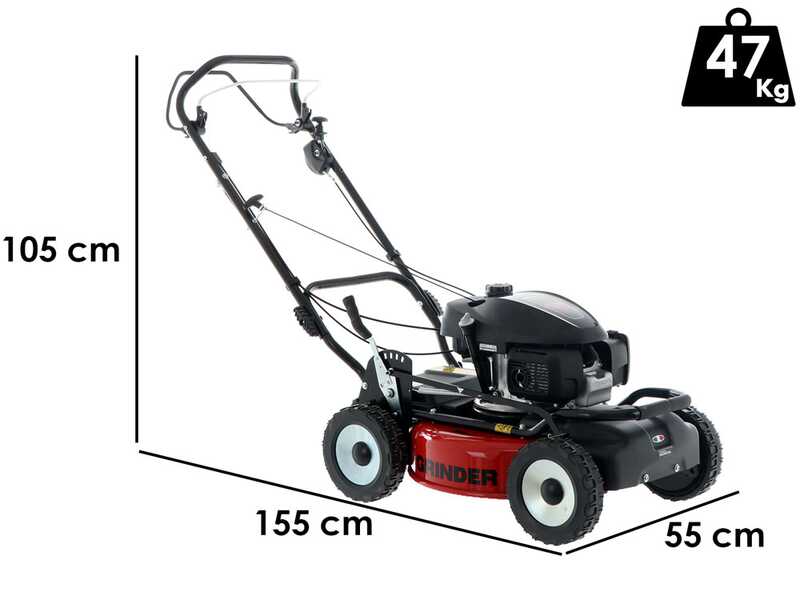 Tondeuse thermique tract&eacute;e GRINDER 52 VH  - Avec moteur Honda GCVx 200  - Coupe 52cm - double lame mulching