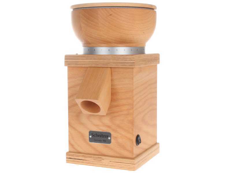 Schnitzer Cerealo 100 - Moulin &agrave; farine en h&ecirc;tre multiplis avec meules en pierre - 250W