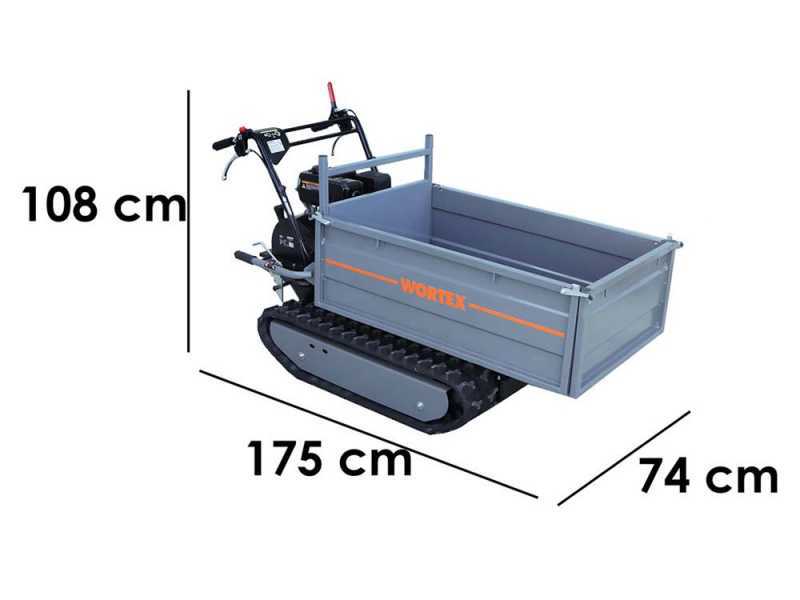 Brouette motoris&eacute;e &agrave; chenilles Wortex SFL 500 - Caisson extensible avec charge de 500 Kg