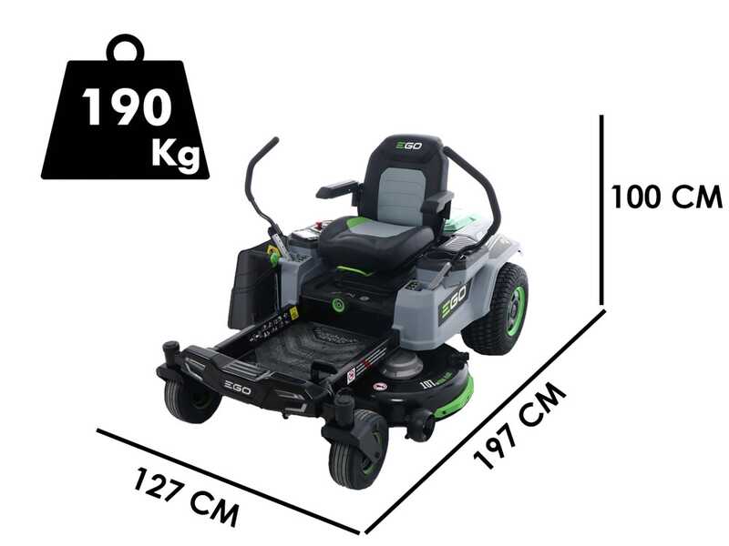 EGO ZT4201E-L Z6 - Tracteur tondeuse &agrave; batterie  - 56V - 40Ah - Z&eacute;ro rayon de braquage