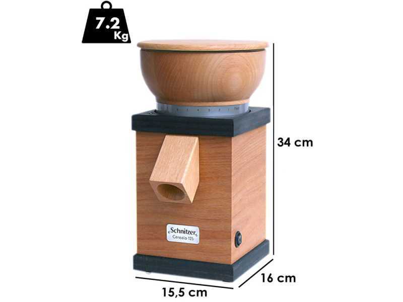 Moulin Schnitzer Cerealo 125 - 2 Kg de broyage - Moteur de 360 watts