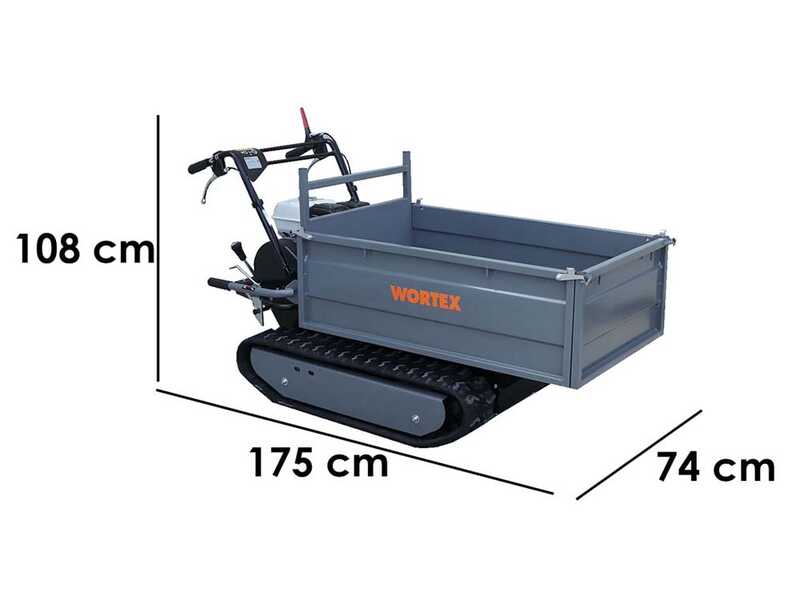 Brouette motoris&eacute;e &agrave; chenilles Wortex SFH 500 - Benne extensible avec charge de 500 Kg