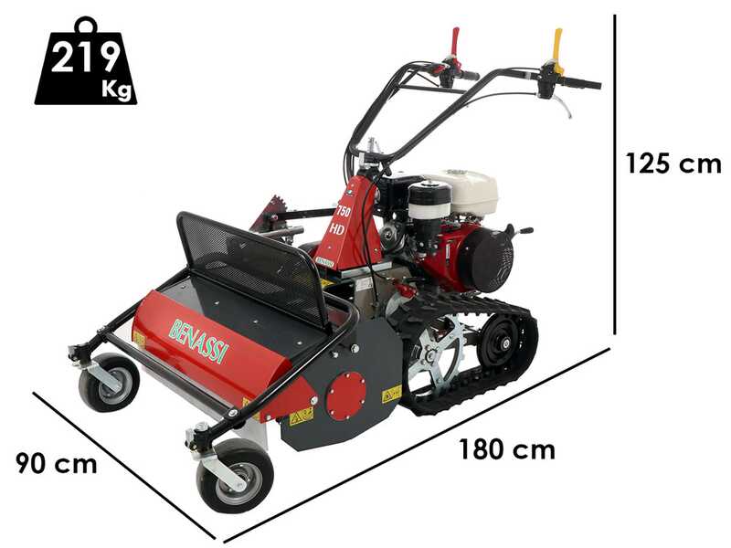 Benassi T750 HD - Tondeuse d&eacute;broussailleuse &agrave; couteaux sur chenilles - Honda GX390