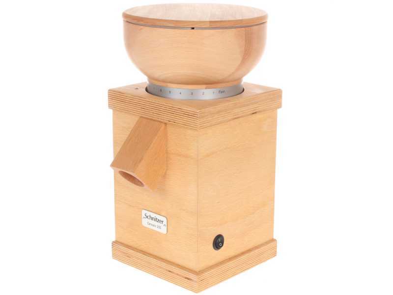 Schnitzer Cerealo 200 - Moulin &agrave; farine en h&ecirc;tre avec meules en pierre - 600W