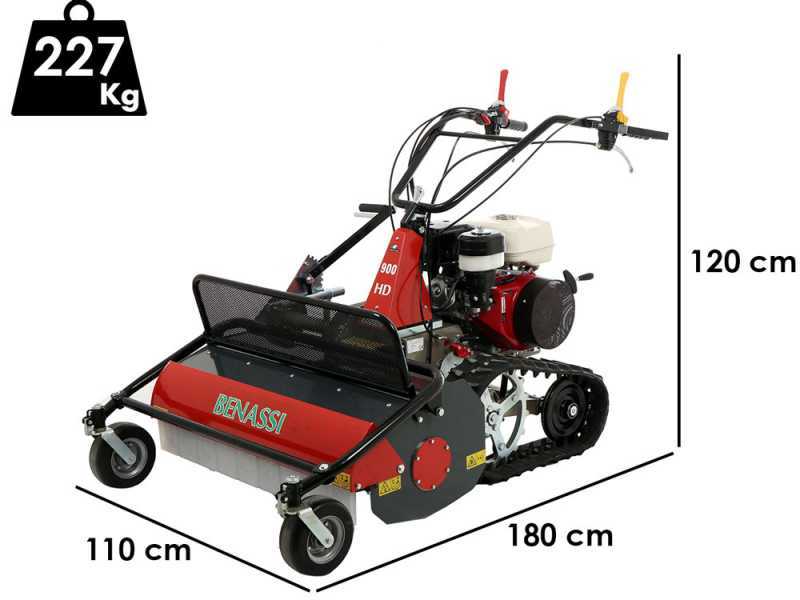 Benassi T900HD - Tondeuse d&eacute;broussailleuse professionnelle &agrave; couteaux &agrave; chenilles - Honda GX390