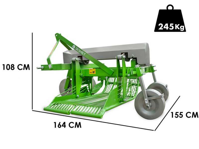 Arracheuse de pommes de terre pour tracteur Bomet URSA avec &eacute;jection lat&eacute;rale - tamis oscillant