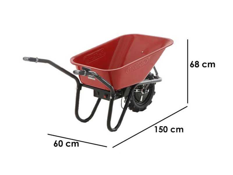Brouette &eacute;lectrique avec roues traktor GeoTech CAR 150A - Batterie de 24V/12Ah