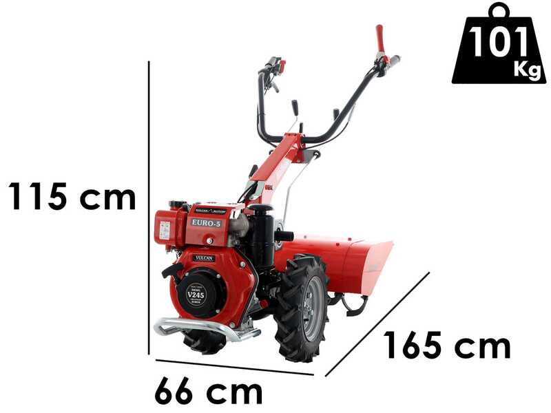 Motoculteur diesel medium Diesse Minitriss - Moteur Vulcan V245 - Fraise de 64 cm